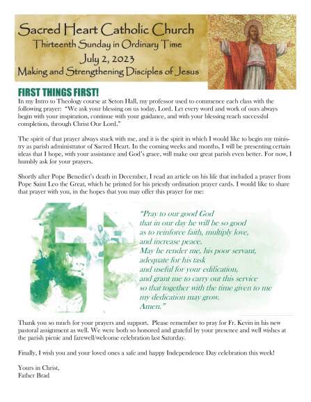 Bulletins | Sacred Heart Catholic Church of Pinellas Park